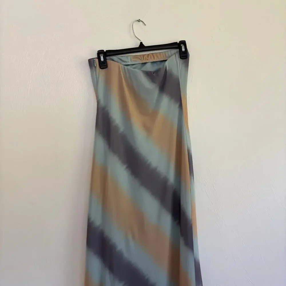 Princess Polly Celik Strapless Maxi Dress Blue Size 4 Cocktail Wedding Guest